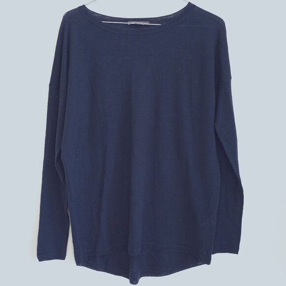 Vince Sweater Dark Navy Blue Wool Blend XS Soft - Picture 1 of 6